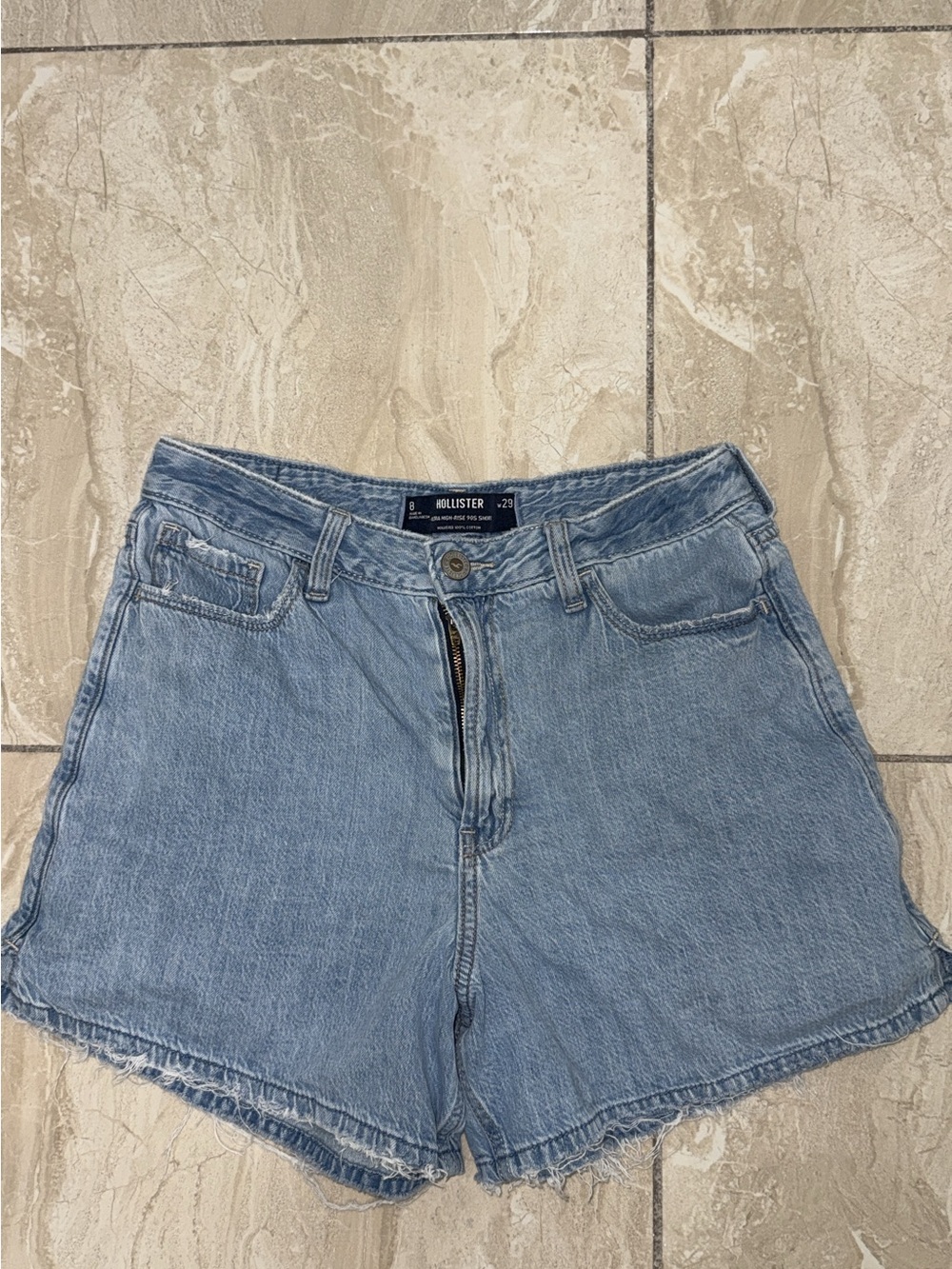 Hollister Light Wash High-Rise Denim Shorts